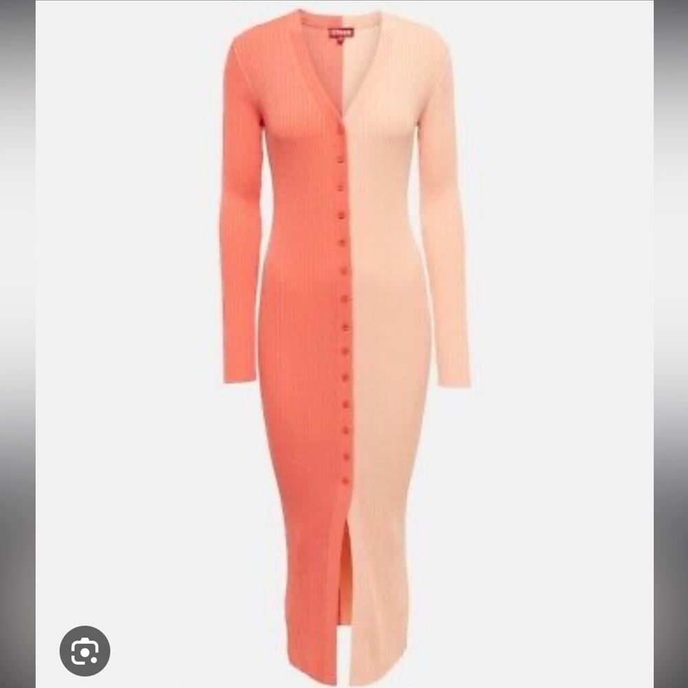 NWT Brand new staud color block dress peach